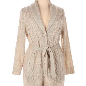 Belted Cable Knit Cardigan